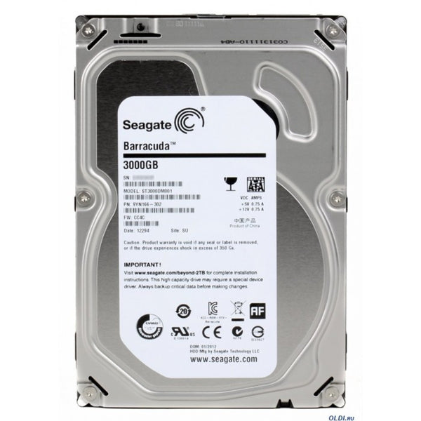 Seagate 3TB SATA3 64MB - 7200 RPM - BarraCuda Series