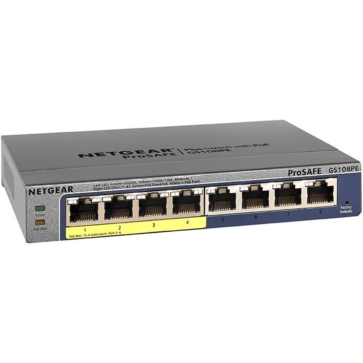 Jual Switch Netgear Switch Gigabit Prosafe PoE GS108PE dengan Harga Murah ®